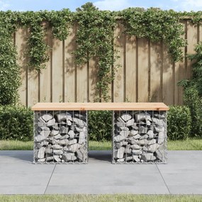 Panca giardino design gabbione 103x44x42 cm legno massello pino