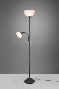 Country piantana con lampada lettura antic curva+ve h.184cm 2 luci ...