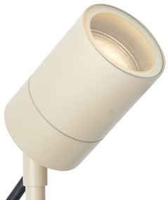 Faretto a picchetto crema GU10 50mm regolabile IP44 con cavo e spina - Solo