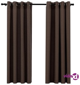 vidaXL Tende Oscuranti Effetto Lino con Occhielli 2 pz Talpa 140x175cm