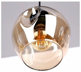 Lampada a sospensione nera con paralume in vetro 14x70 cm Aspa - Candellux Lighting