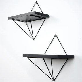 SET 2x Mensola da parete nera