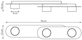 Lampada da soffitto in acciaio STILO 3 nera da interno 3xGX53