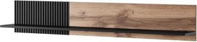 Scaffale Random P2 in rovere wotan/nero - L180 x L20 x h25 cm