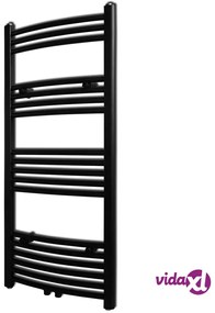 vidaXL Radiatore Centrale Portasciugamano Curvo Nero 500 x 1160 mm