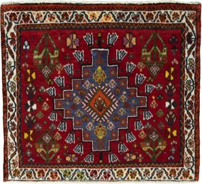 Shiraz Tappeto persiano 70 x 60 Rosso (Iran) Annodato A Mano