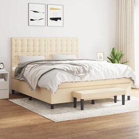Giroletto A Molle Con Materasso Crema 160x200 Cm İn Tessuto /