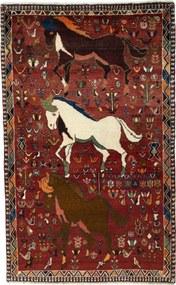 Shiraz Tappeto persiano 120 x 190 Rosso (Iran) Annodato A Mano
