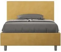 Letto Singolo rivestito in Microfibra - ADELE Colore: Ocra, Dimensione Rete: 100x190, Tipologia Letto: Con Rete