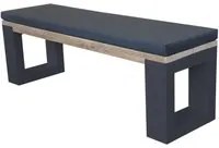 Panca in legno New Orleans con cuscino incluso 120 cm con gambe Colore Nero