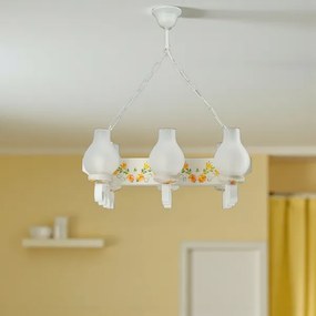 Brilagi - Lampadario a catena QUEEN 6xE14/40W/230V faggio/crema