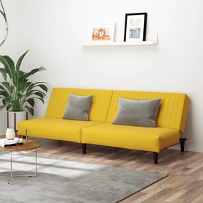 Divano Letto A 2 Posti Giallo İn Velluto /