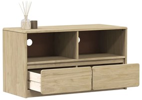 Mobile Tv Sauda Rovere 99x43x55 Cm İn Legno Massello Di Pino /