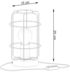 Sollux SL.1265 - Lampada da tavolo GOTTO 1xE27/15W/230V nero