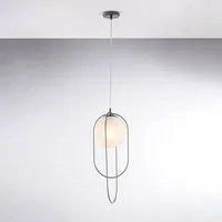 Lampadario Contemporaneo Erik Cromo Nero 1 Luce E27