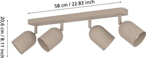 Eglo 44164 - Plafoniera con 4 faretti TILSTON 4xE14/40W/230V beige