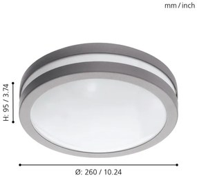 Eglo 97299 - Plafoniera LED da bagno LOCANA-C LED/14W/230V grigio