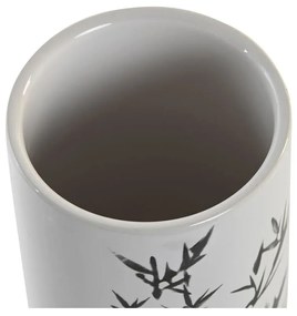 Portaspazzolini da Denti DKD Home Decor Nero Legno d'albero della gomma Bianco Gres (7,6 x 7,6 x 11 cm)