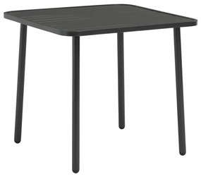 Tavolo da giardino grigio scuro 80x80x72 cm in acciaio