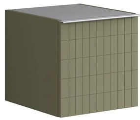 Struttura semi colonna da bagno Pixel 1 anta laccato opaco verde salvia L 40 x H 40 x P 45.5 cm