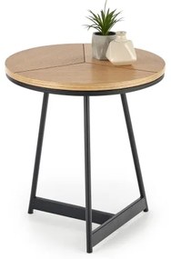 Tavolino CARIDA 49x45 cm nero/quercia