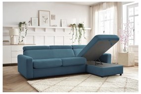 Divano angolare blu allungabile (con composizione variabile) Monaco – Bobochic Paris