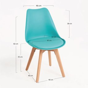 Pack 4 Sedie Synk Basic - Acquamarina