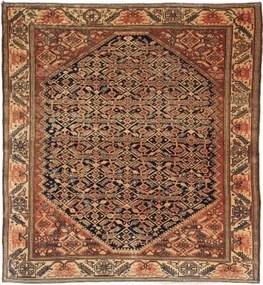 Antik Stilizzato Blu Scuro Rosso Ruggine 165x180 Cm