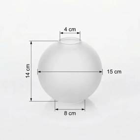 Vetro di ricambio per lampadario E27, diametro 15 cm, bianco opaco