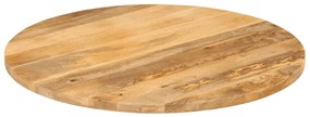 Piano per tavolo Ø 80x2,5cm rotondo in legno massello di mango