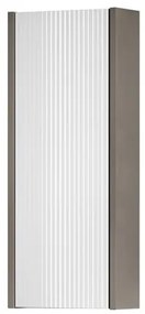 Pensile bagno Niwa laccato opaco grigio carbone con vetro bianco, 1 anta apertura da sinistra P 17 x L 30 x H 78.5 cm