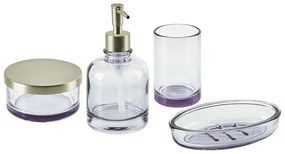 Set di 4 accessori bagno vetro viola e argento TELMA  Beliani