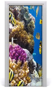 Adesivo per porta Barriera corallina 75x205 cm