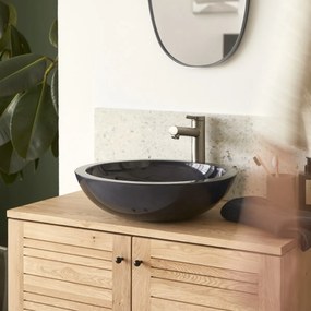 Tikamoon - Lavabo d appoggio in marmo nero pietra naturale bagno design Tikamoon