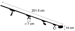 Modern railsysteem met 4 spots zwart 1-fase - Magnetic Lance