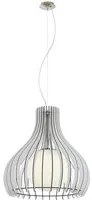 Lampadario Industrial Tindori 1 Luce Acciaio Grigio Opaco Diffusore Bianco