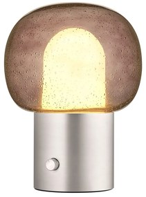 Lampada da tavolo LED argentata in alluminio con paralume in vetro (altezza totale 32 cm) Iris – Blomus