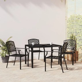 Set Da Pranzo Da Giardino 5 Pz İn Acciaio Antracite /