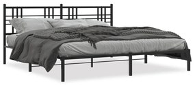 Giroletto Con Testiera İn Metallo Nero 200x200 Cm /