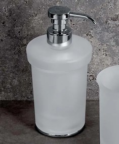 Colombo Link b9311 Dispenser porta sapone liquido da Appoggio in Vetro Acidato Naturale cromo