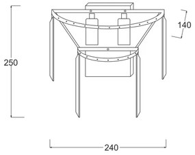 Zuma Line 17106/2W-GLD - Applique di cristallo AMEDEO 2xE14/40W/230V