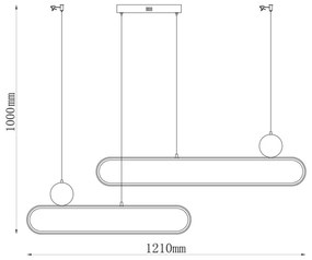 Sospensione LED su cavo FLORENTYNA LED/48W/230V 4000K nero/bianco