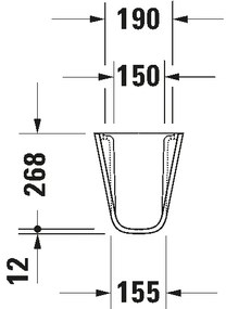 Duravit 8571800002 - Copertura per sifone D-CODE 30x26,8 cm ceramica/bianco lucido
