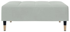 Poggiapiedi grigio chiaro 77x55x31 cm in velluto