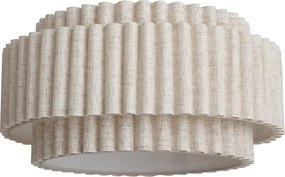 Paralume Japandi in lino beige 35/35/18 - Scalloped