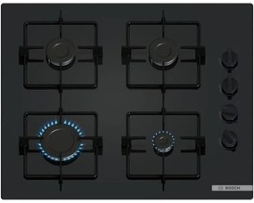 Piano cottura a gas - BOSCH Serie 2 - 4 fuochi - 52 x 59 x 5,4 cm - POP6B6K30 - Nero