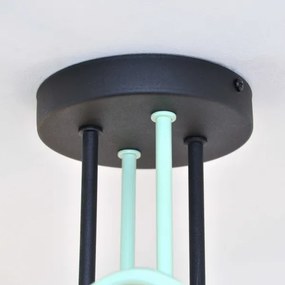 Lampadario a plafone OXFORD 4xE27/15W/230V nero/verde