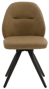 Set di sedie girevoli ZENNENDAL in similpelle marrone e gambe in metallo nero