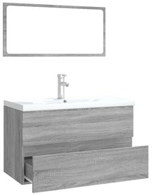 Set di mobili da bagno grigio sonoma in legno multistrato