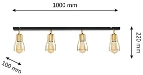 Faretto TUBE 4xE27/15W/230V oro/nero